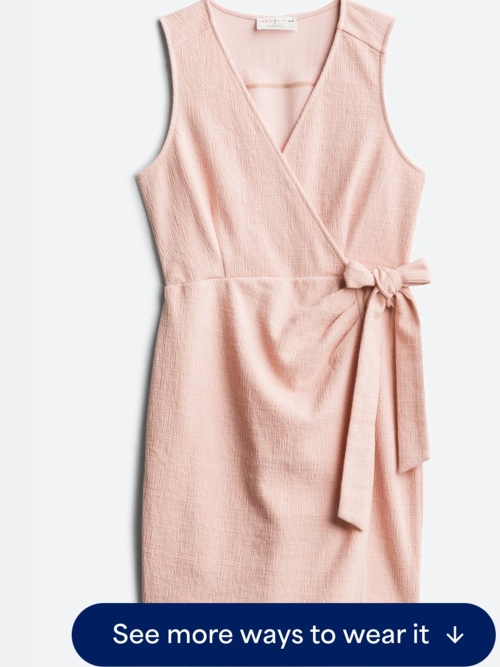 Sleeveless Wrap Tie Pink Dress
